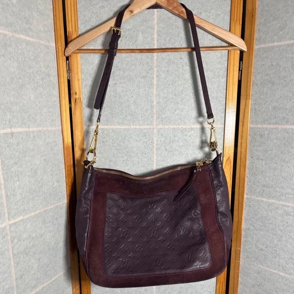 Auth Louis Vuitton Monogram Empreinte Audacieuse PM Shoulder Bag Purple LV 2669N